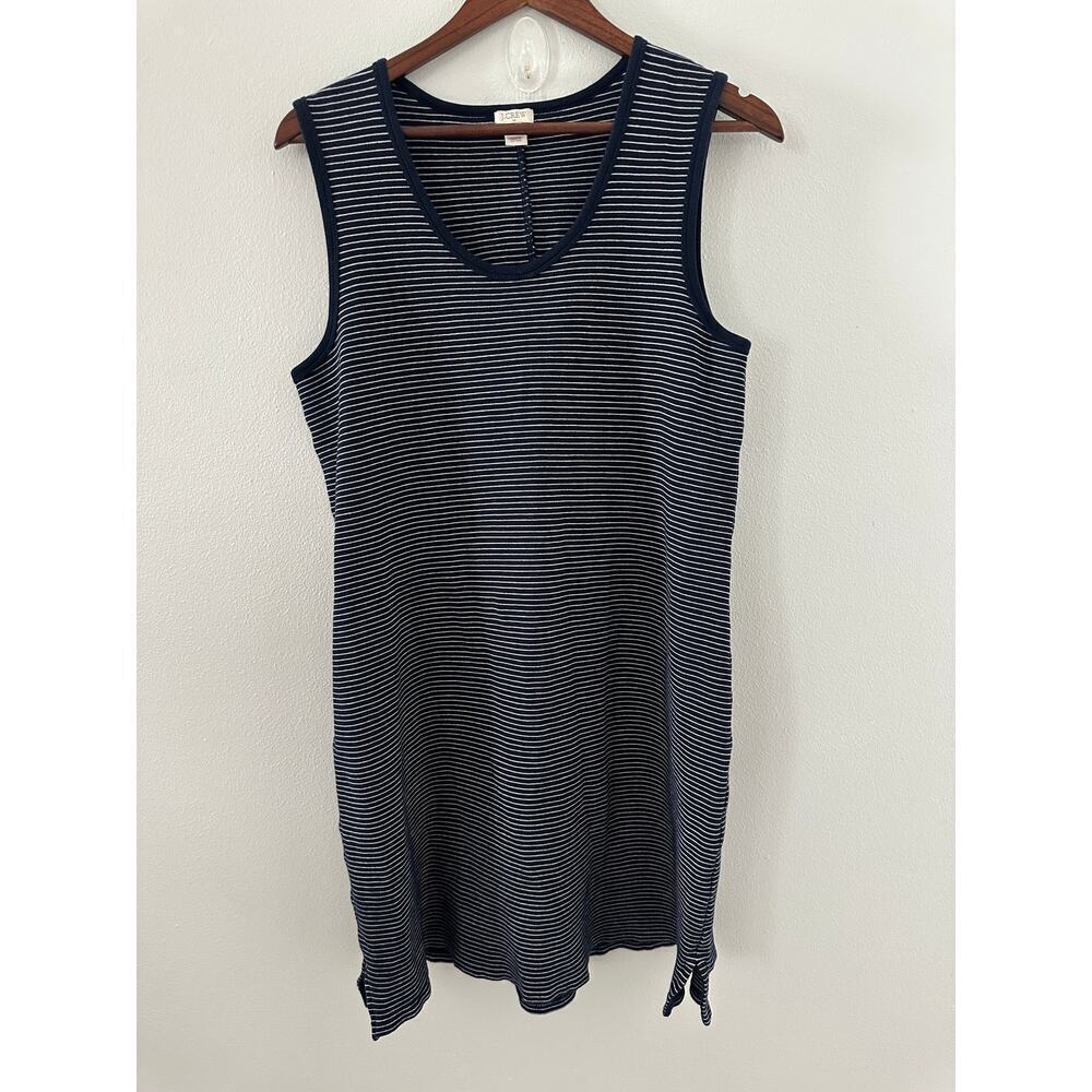 J. Crew Blue & White Striped Midi Tank Dress Size Small
